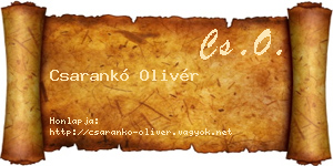 Csarankó Olivér névjegykártya