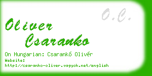 oliver csaranko business card